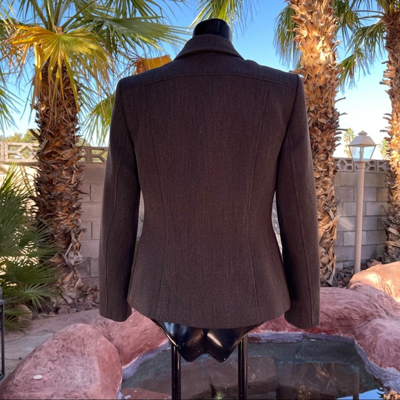 Le Suit Petite Size:4P Brown Short Blazer - Picture 7 of 12